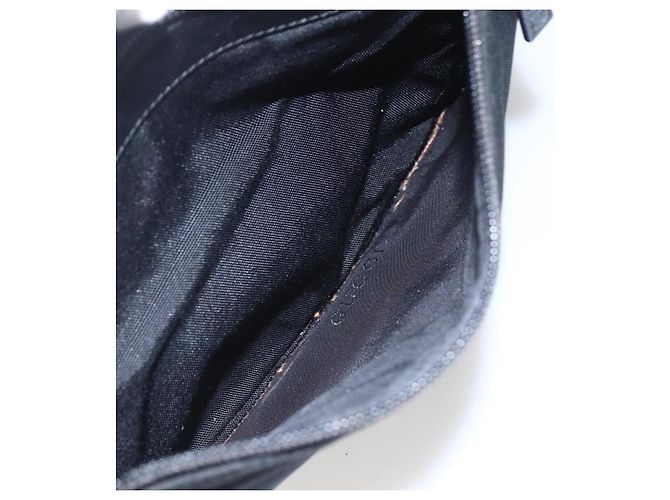 Borsa a Spalla GUCCI Bamboo Nylon 2in1 Nero Oro 000 0509 Auth 151645 D'oro - vista 24