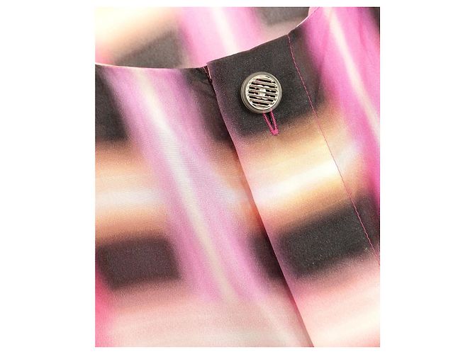 Top de seda con estampado neón Chanel Primavera 2017 Rosa - vista 4