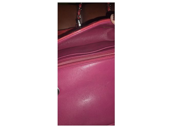 Borsa Chanel in pelle verniciata corallo - vista 7