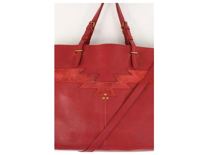Jerome Dreyfuss Borsa tote in pelle rossa Rosso - vista 2