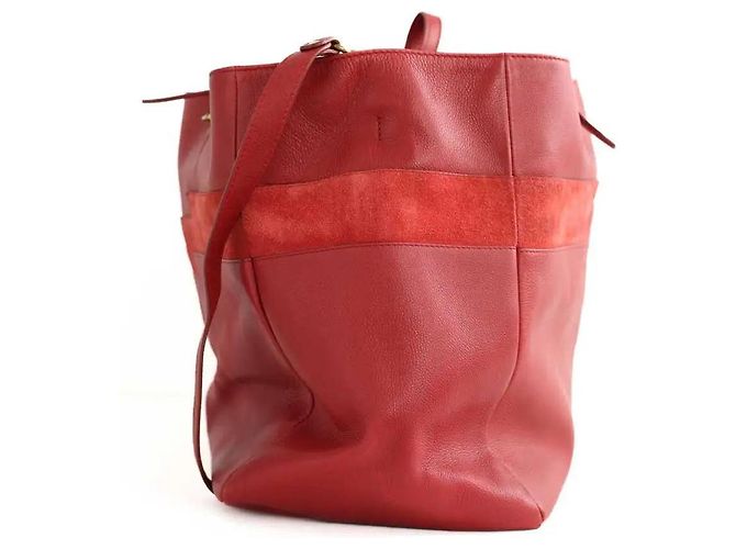 Jerome Dreyfuss Borsa tote in pelle rossa Rosso - vista 3