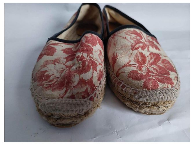 Gucci Espadrilles Blumenmuster Rot Beige - Ansicht 12