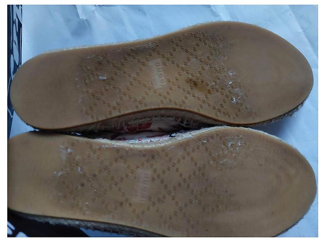 Gucci Espadrilles Blumenmuster Rot Beige - Ansicht 5