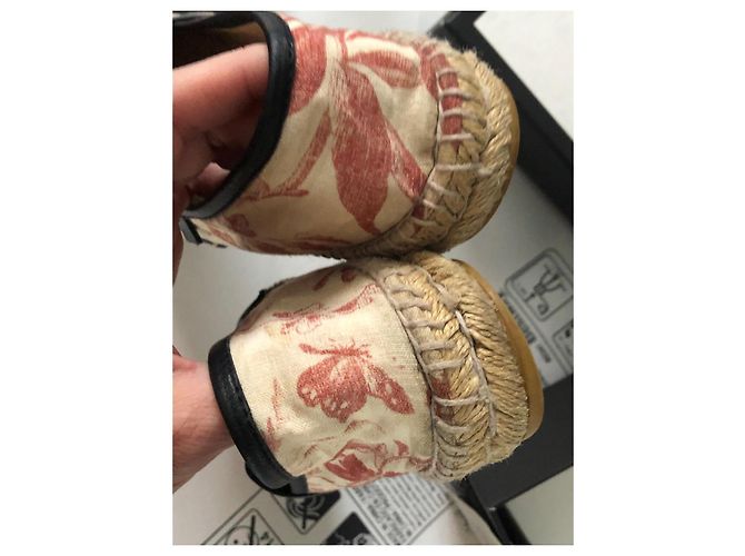 Gucci Espadrilles Blumenmuster Rot Beige - Ansicht 9