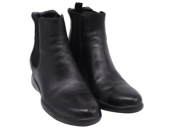 Stivaletti Chelsea Prada in pelle nera Nero - vista 3
