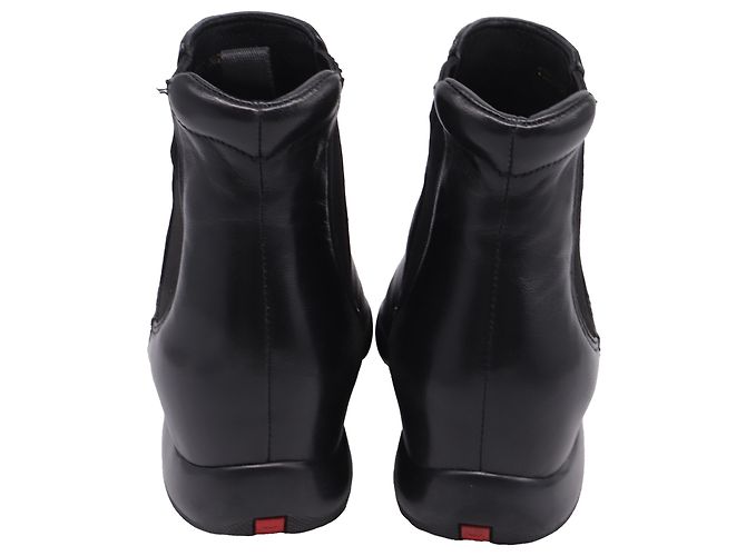 Stivaletti Chelsea Prada in pelle nera Nero - vista 4