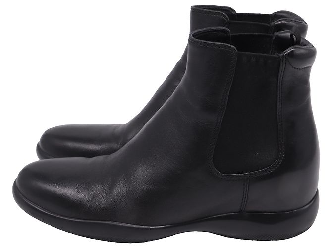 Stivaletti Chelsea Prada in pelle nera Nero - vista 5
