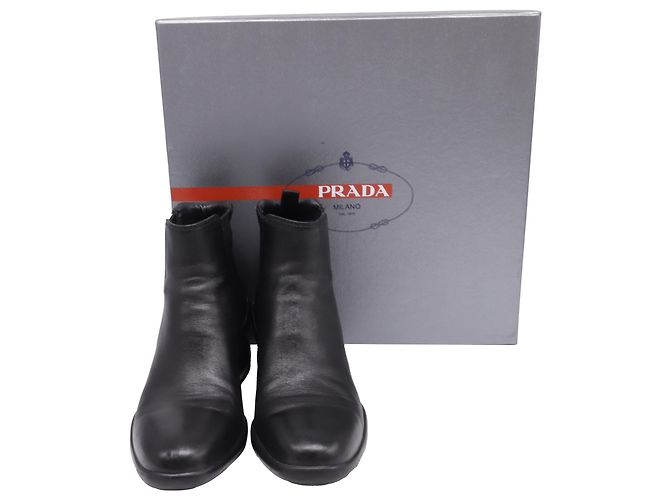 Stivaletti Chelsea Prada in pelle nera Nero - vista 7