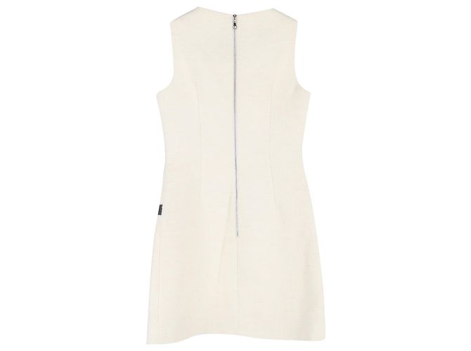 Vestido Mini de Algodón Blanco Embellecido con Cadena con Picos Louis Vuitton Crudo - vista 2
