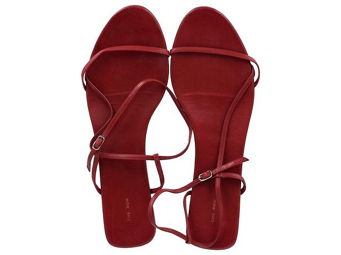 The Row Bare Sandals in Red Leather - view 2