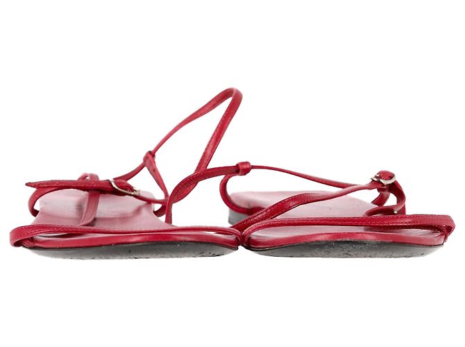 The Row Bare Sandals in Red Leather - view 3