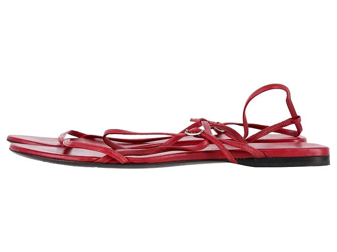 The Row Bare Sandals in Red Leather - view 4
