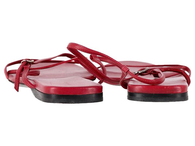 The Row Bare Sandals in Red Leather - view 5