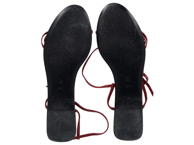 The Row Bare Sandals in Red Leather - view 6