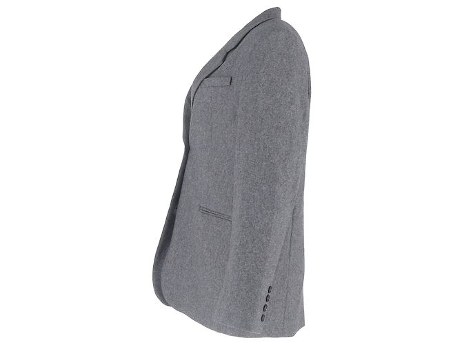 Blazer de un solo botón en lana gris Totême - vista 2
