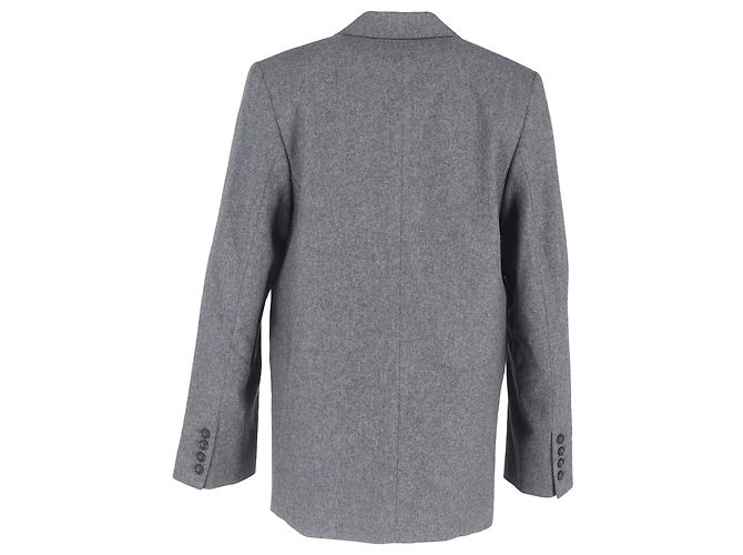 Blazer de un solo botón en lana gris Totême - vista 3