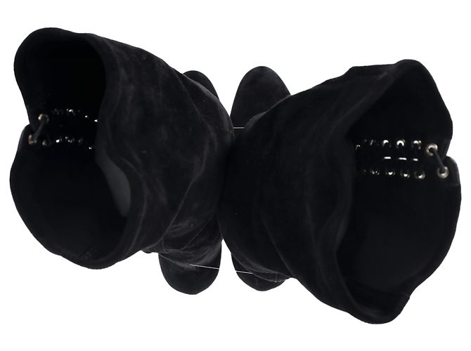 Bottes montantes Jimmy Choo Marie 100 en daim noir - vue 3