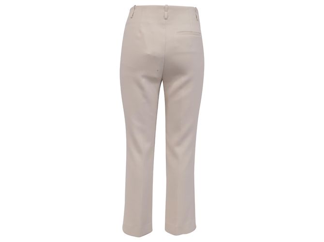 Hochtaillierte gerade Hosen aus beigem Polyester von Theory - Ansicht 3
