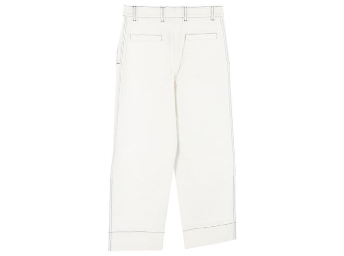 Pantalones de algodón blanco con costura contrastante Loro Piana - vista 2