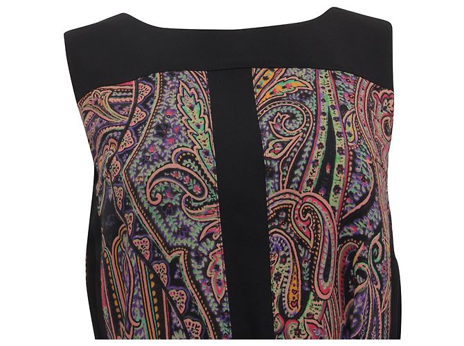 Abito Mini Cinturato con Stampa Paisley Etro in Lana Multicolore - vista 2