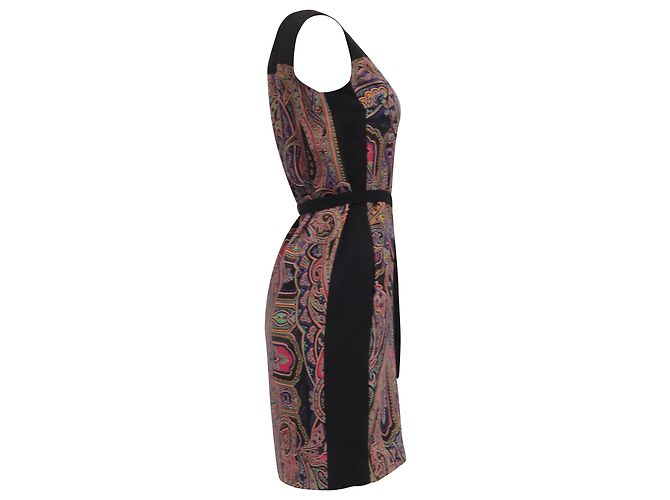 Abito Mini Cinturato con Stampa Paisley Etro in Lana Multicolore - vista 3