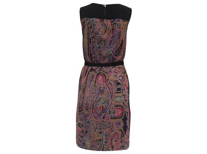 Abito Mini Cinturato con Stampa Paisley Etro in Lana Multicolore - vista 4