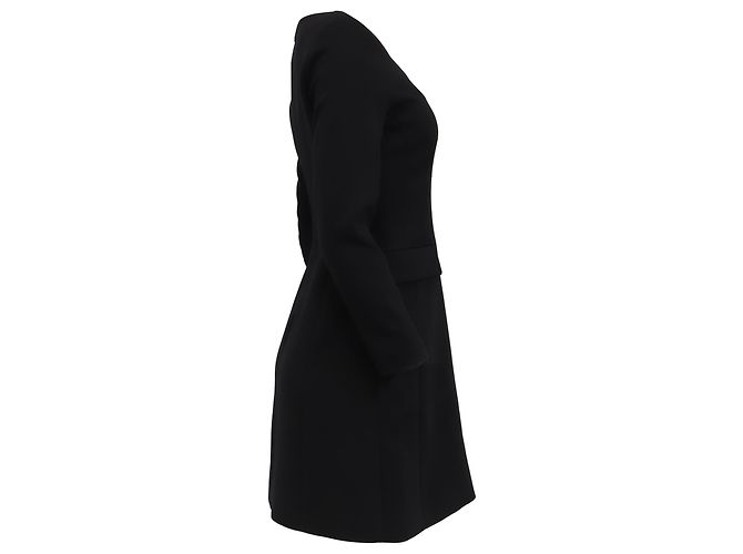 Theory Abito Mini a Maniche Lunghe con Tasche in Poliestere Nero - vista 3
