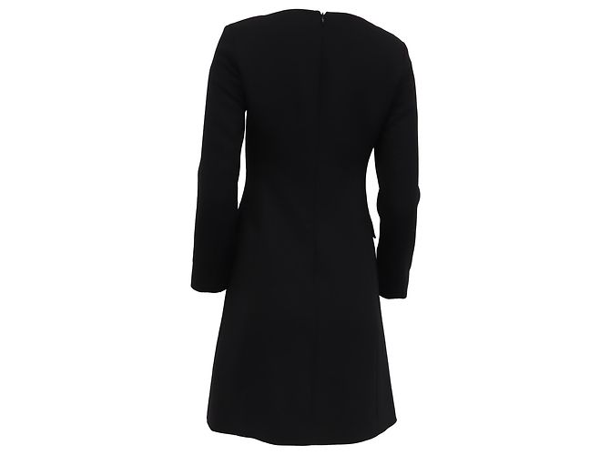 Theory Abito Mini a Maniche Lunghe con Tasche in Poliestere Nero - vista 4