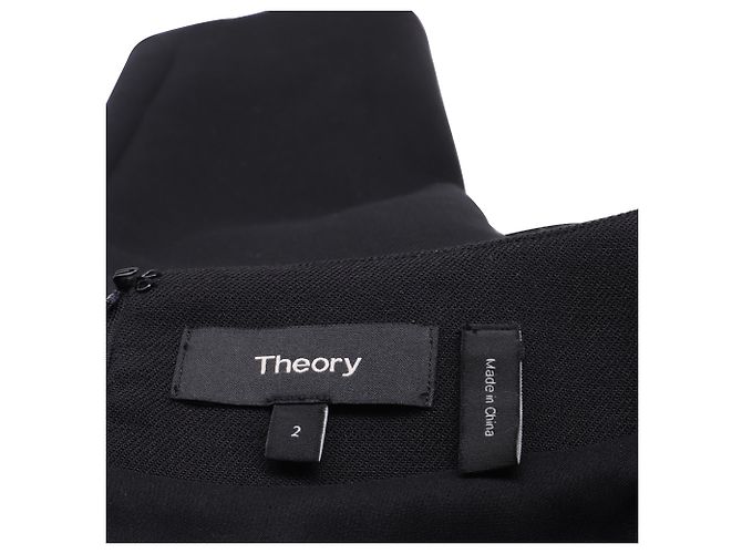 Theory Abito Mini a Maniche Lunghe con Tasche in Poliestere Nero - vista 5