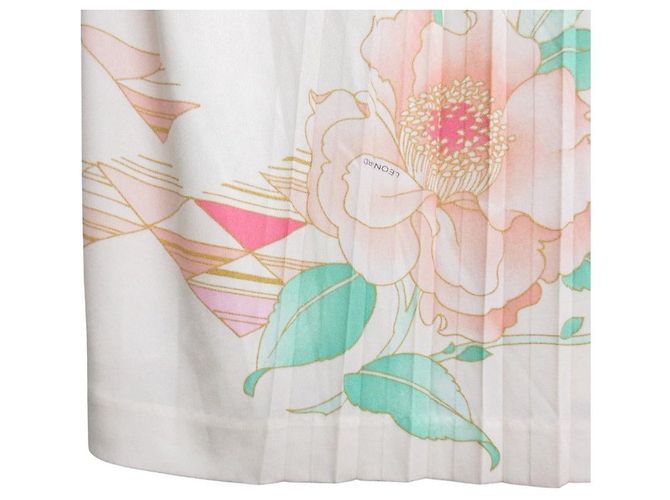 LEONARD Blumenfaltenkleid Pink Grün - Ansicht 4