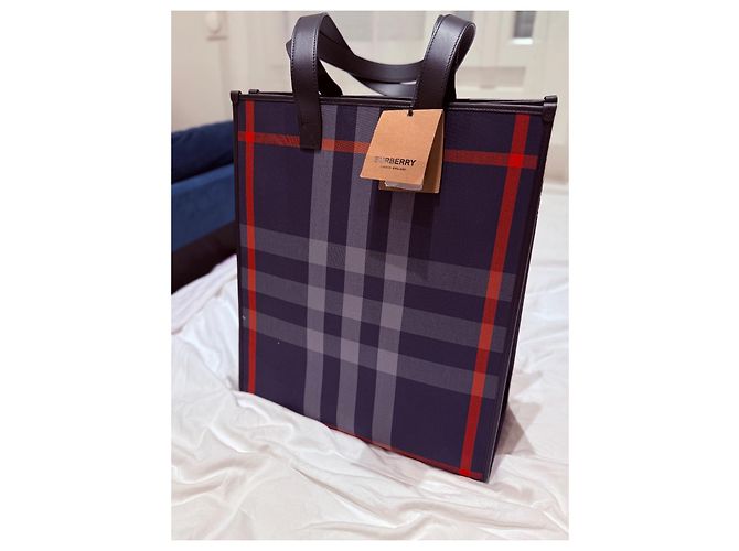 Borsa a mano Burberry in pelle blu - vista 2