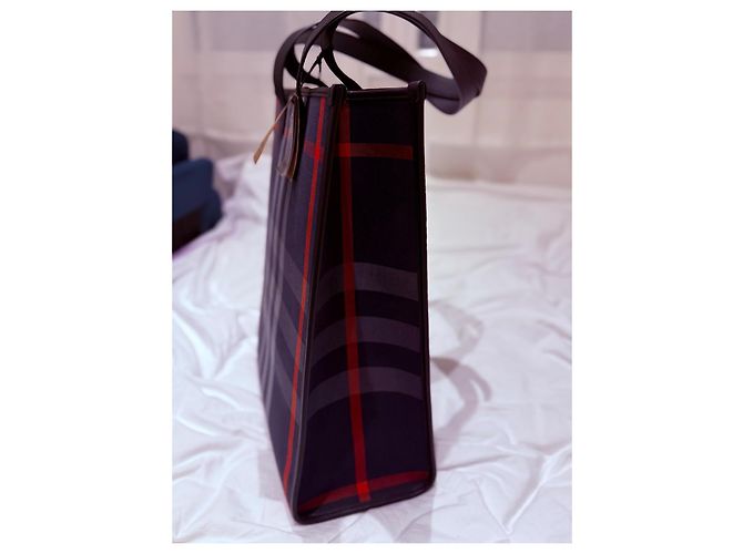 Borsa a mano Burberry in pelle blu - vista 3