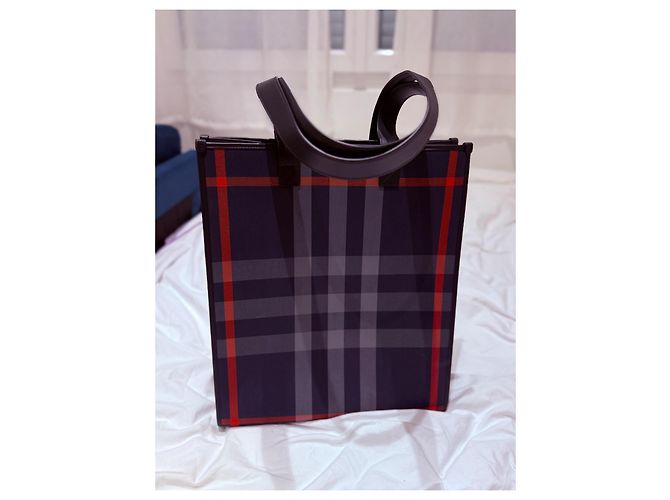 Borsa a mano Burberry in pelle blu - vista 4