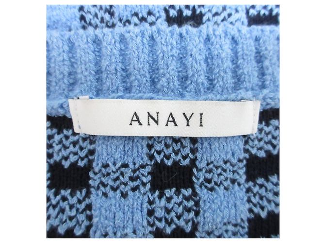 Autre Marque ANAYI Check Strickjacke Blau - Ansicht 5
