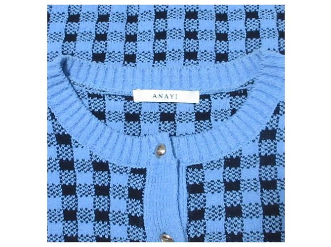 Autre Marque ANAYI Check Strickjacke Blau - Ansicht 9