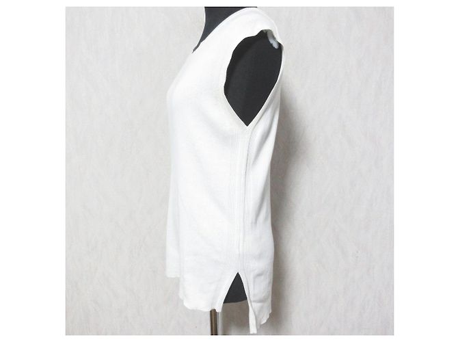 Autre Marque Top sin mangas de punto de algodón orgánico PRISTINE Blanco - vista 3