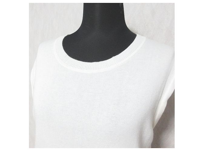 Autre Marque Top sin mangas de punto de algodón orgánico PRISTINE Blanco - vista 4