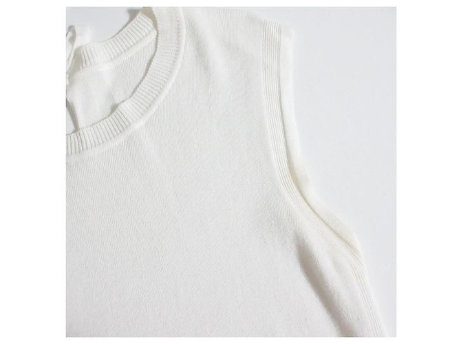 Autre Marque Top sin mangas de punto de algodón orgánico PRISTINE Blanco - vista 7