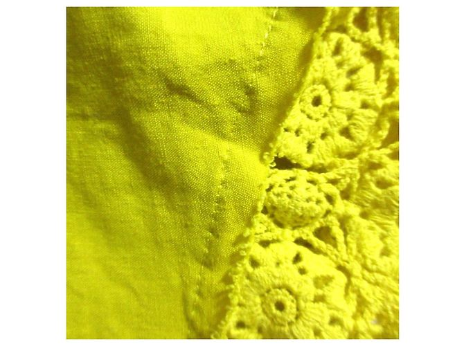 Autre Marque Top de Lino con Mangas de Encaje ANTIPAST Amarillo - vista 2