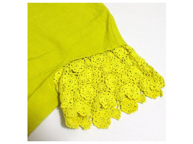 Autre Marque Top de Lino con Mangas de Encaje ANTIPAST Amarillo - vista 4