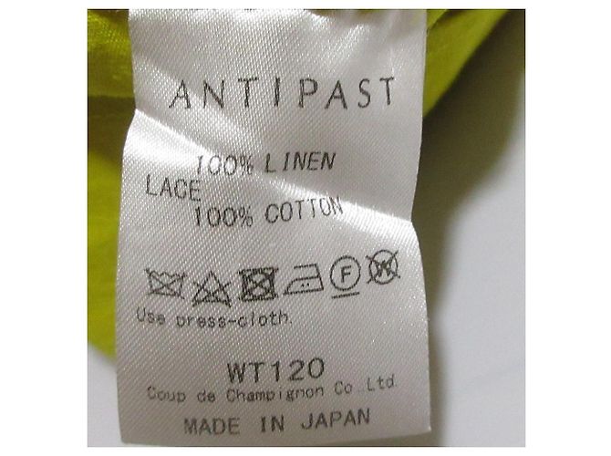 Autre Marque Top de Lino con Mangas de Encaje ANTIPAST Amarillo - vista 7