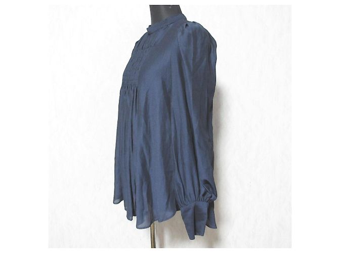 Autre Marque Bluse mit Raffung Tiara Frontal Blau Marineblau - Ansicht 3