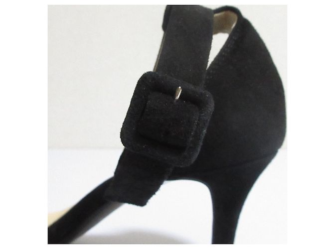 Autre Marque ESTNATION Wildleder-Absatzsandalen Schwarz - Ansicht 11