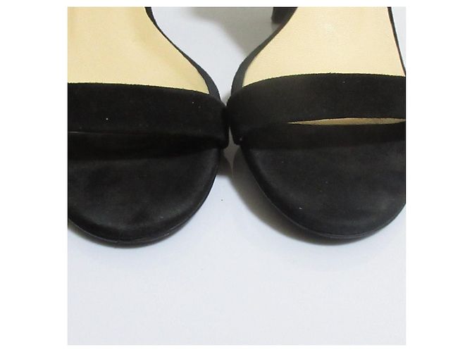 Autre Marque ESTNATION Wildleder-Absatzsandalen Schwarz - Ansicht 12