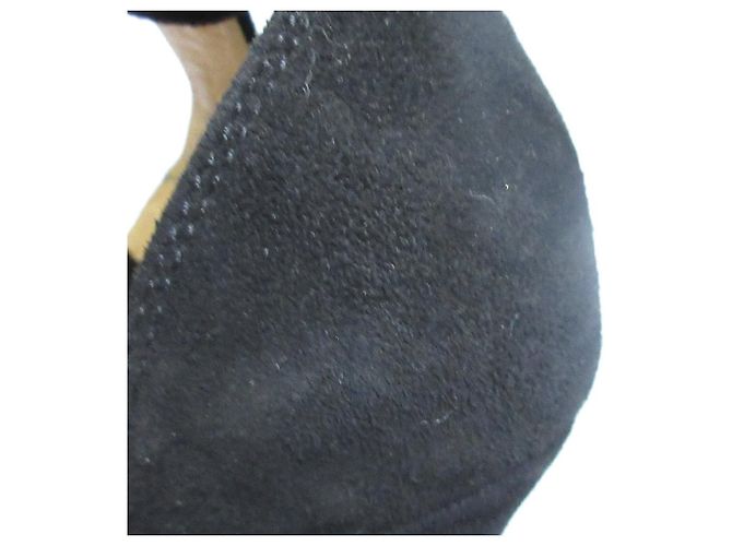 Autre Marque ESTNATION Wildleder-Absatzsandalen Schwarz - Ansicht 13