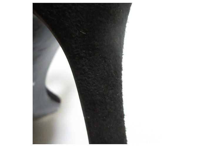 Autre Marque ESTNATION Wildleder-Absatzsandalen Schwarz - Ansicht 14