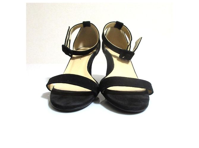 Autre Marque ESTNATION Wildleder-Absatzsandalen Schwarz - Ansicht 2