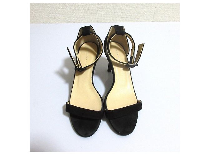 Autre Marque ESTNATION Wildleder-Absatzsandalen Schwarz - Ansicht 3