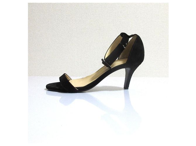 Autre Marque ESTNATION Wildleder-Absatzsandalen Schwarz - Ansicht 4