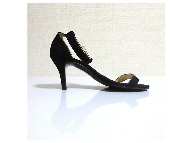 Autre Marque ESTNATION Wildleder-Absatzsandalen Schwarz - Ansicht 5